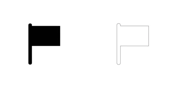 Icône illustrée isolée sur un fond - Drapeau — Image vectorielle