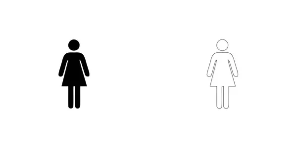 Icône illustrée isolée sur un fond - Femme — Image vectorielle