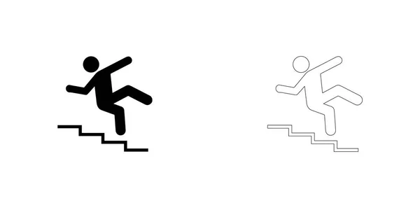 Geïllustreerd icoon geïsoleerd op een achtergrond-gevaar trappen — Stockvector