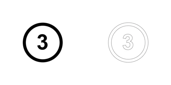 Geïllustreerd pictogram geïsoleerd op een achtergrond-cirkel 3 overzicht — Stockvector