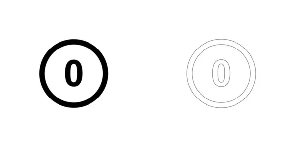 Illustriertes Symbol isoliert auf einem Hintergrund - Kreis 0 — Stockvektor