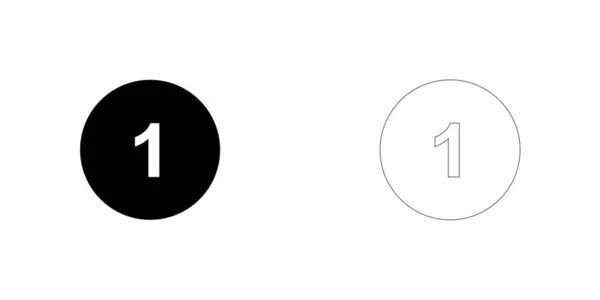 Icon isoliert auf einem Hintergrund - Kreis 1 gefüllt — Stockvektor