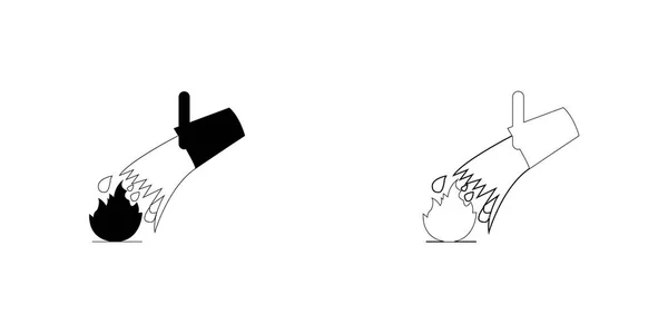 Ícone ilustrado isolado em um fundo - Balde de água e Fla — Vetor de Stock