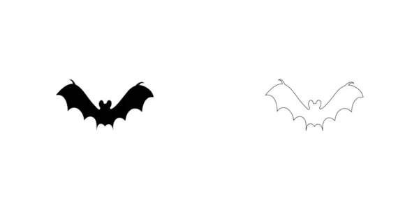 Icono ilustrado aislado sobre un fondo - Bat2 — Vector de stock