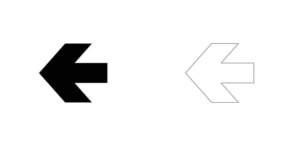 Icona illustrata Isolata su uno sfondo - Freccia sinistra — Vettoriale Stock