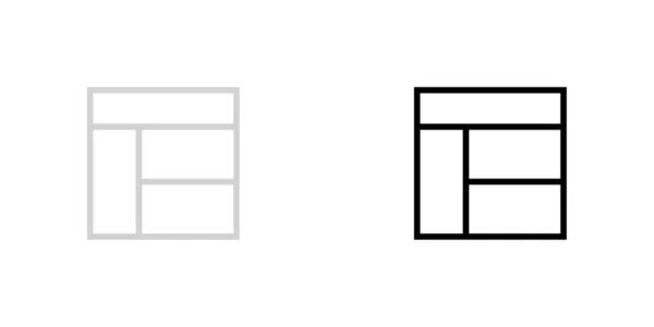 Icône illustrée isolée sur un fond - Web Wireframe 4 Way — Image vectorielle