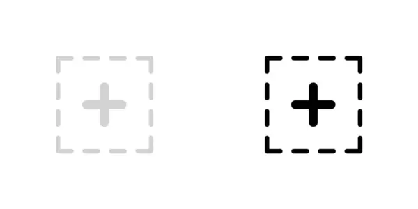 Ilustrowana ikona izolowane na tle-kwadrat Plus — Wektor stockowy