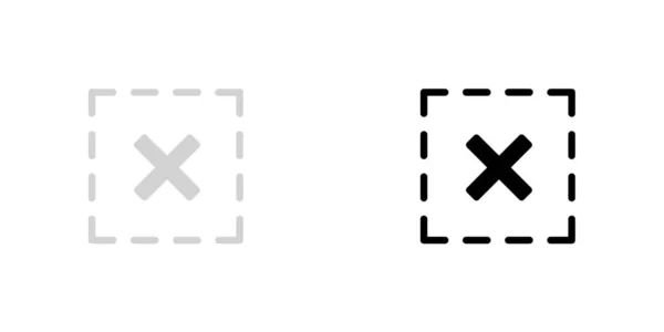 Ilustrowana ikona izolowane na tle-kwadrat krzyż — Wektor stockowy