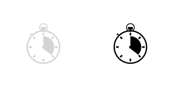 Icône illustrée isolée sur un fond - Chronomètre 3 Huitièmes — Image vectorielle