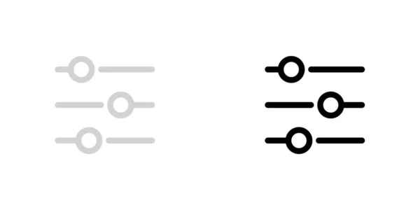 Icône illustrée isolée sur un fond - Paramètres horizontaux — Image vectorielle