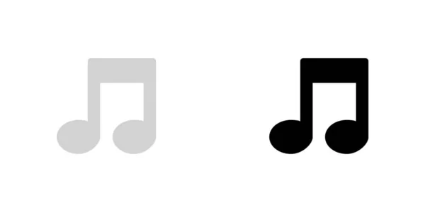 Icono ilustrado aislado sobre un fondo - Notas musicales — Vector de stock