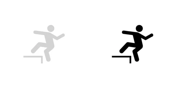 Icona illustrata isolata su uno sfondo - Uomo e passo — Vettoriale Stock