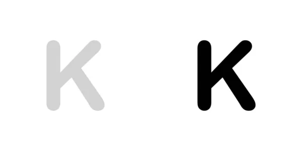 Illustriertes Symbol isoliert auf einem Hintergrund - k — Stockvektor