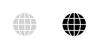 Resimli Simge Arka Planda İzole - Globe Filled In