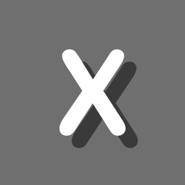 Resimli Simge Arka Planda İzole - X