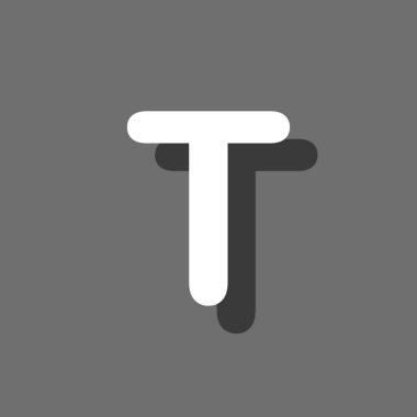 Resimli Simge Arka Planda İzole - T