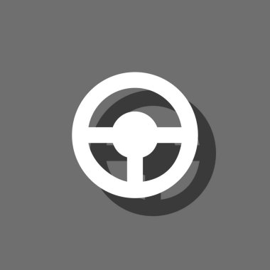 Resimli Simge Arka Planda İzole - Direksiyon Simidi