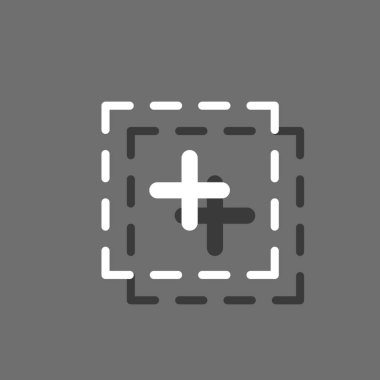 Resimli Simge Arka Planda İzole - Kareli Plus