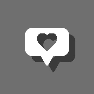 Resimli Simge Arka Planda İzole - Sosyal Medya Aşk