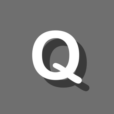 Resimli Simge Arka Planda İzole - Q