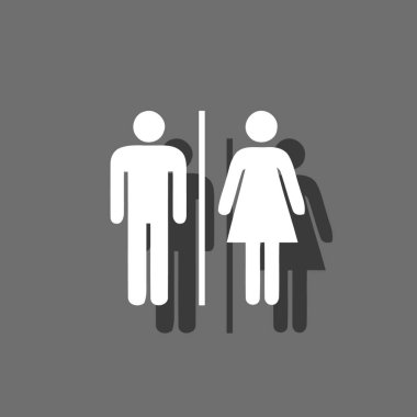 Resimli Simge Arka Planda İzole - Erkek ve Kadın