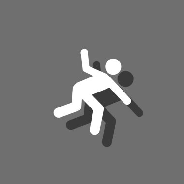 Resimli Simge Arka Planda İzole - Man Falling Over