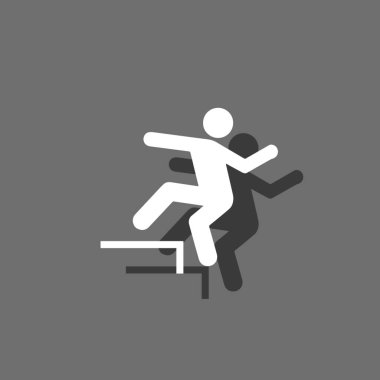 Resimli Simge Arka Planda İzole - İnsan ve Adım