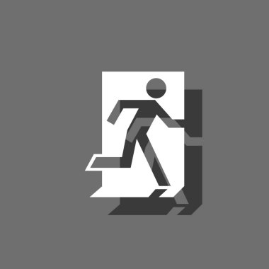 Resimli Simge Arka Planda İzole - Yangın Çıkışı