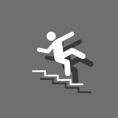 Resimli Simge Arka Planda İzole - Tehlike Merdivenleri