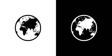 Resimli Simge Arka Planda İzole - Dünya Avrupa Asya Oc