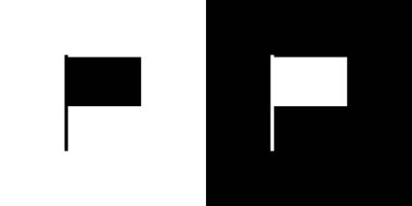 Resimli Simge Arka Planda İzole - Dikdörtgen Bayrak