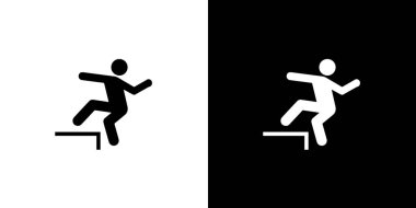 Resimli Simge Arka Planda İzole - İnsan ve Adım