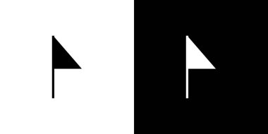 Resimli Simge Arka Planda İzole - Düşük Üçgen Bayrak