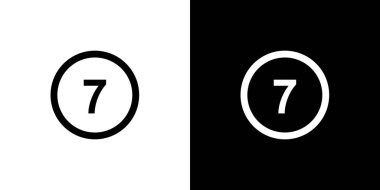 Resimli Simge Arka Planda Yalıtılmış - Circle 7 Anahat