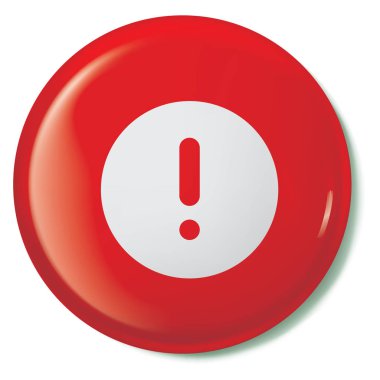 Resimli Simge Arka Planda İzole - Yuvarlak Ünlem Ma