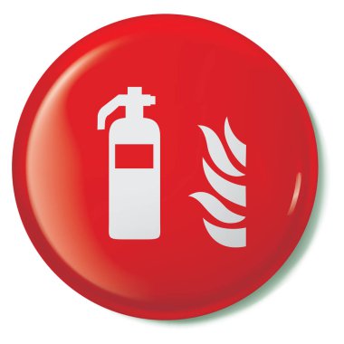 Resimli Simge Arka Planda İzole - Yangın Söndürücü wi