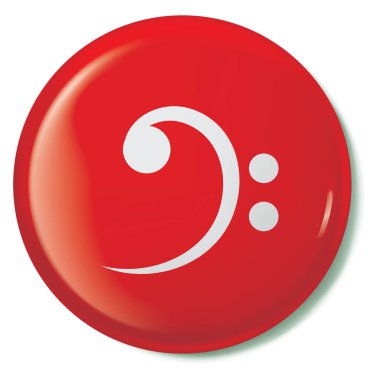 Resimli Simge Arka Planda İzole - Bas Clef