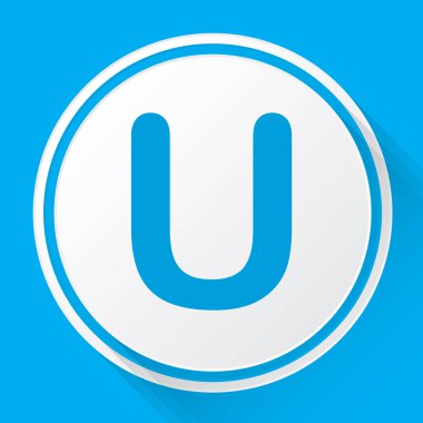 Resimli Simge Arka Planda İzole - U