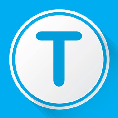 Resimli Simge Arka Planda İzole - T