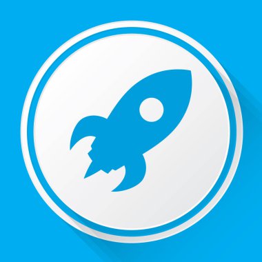 Resimli Simge Arka Planda İzole - Uzay Roketi