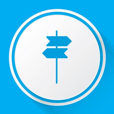 Resimli Simge Arka Planda İzole - Tabela Sağ Sol