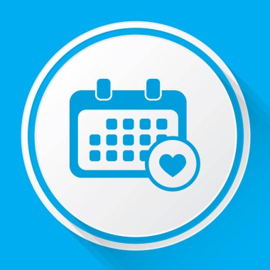 Resimli Simge Arka Planda İzole - Yuvarlak Takvim Fav