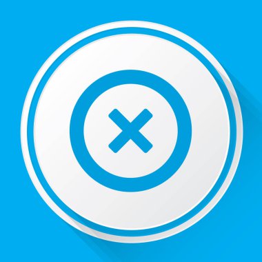 Resimli Simge Arka Planda İzole - Yuvarlak Çapraz-79