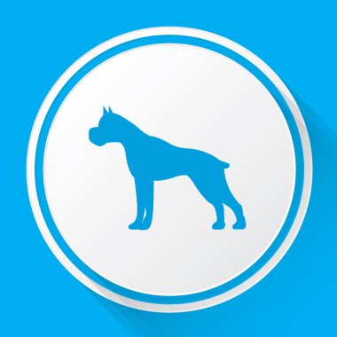 Resimli Simge Arka Planda İzole - Pitbull Guard Dog