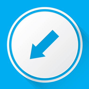 Resimli Simge Arka Planda İzole - Sol Alt Ok