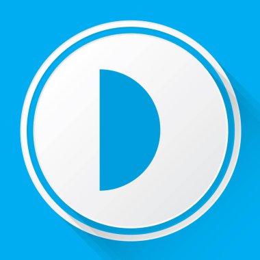 Resimli Simge Arka Planda İzole - İlk Çeyrek Ay