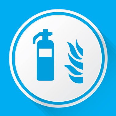Resimli Simge Arka Planda İzole - Yangın Söndürücü wi