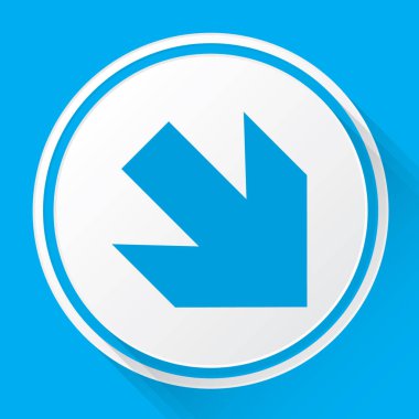 Resimli Simge Arka Planda İzole - Sağ Aşağı Ok