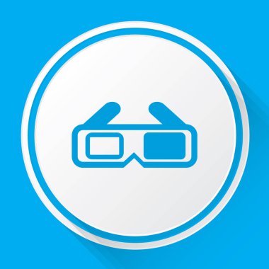 Resimli Simge Arka Planda İzole - 3d Gözlük