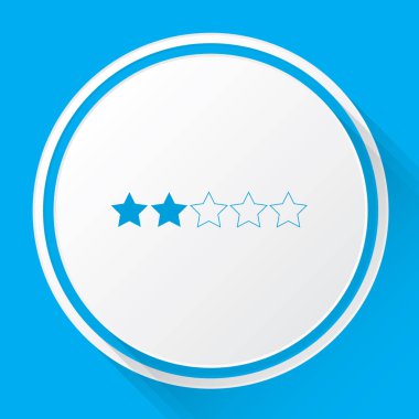 Resimli Simge Arka Planda İzole - 2 Yıldız Derecelendirmesi